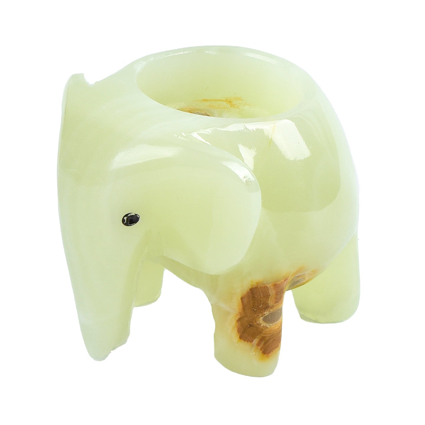 Afghan Jade Elephant Candlestick Crystal Rough Stone Combination